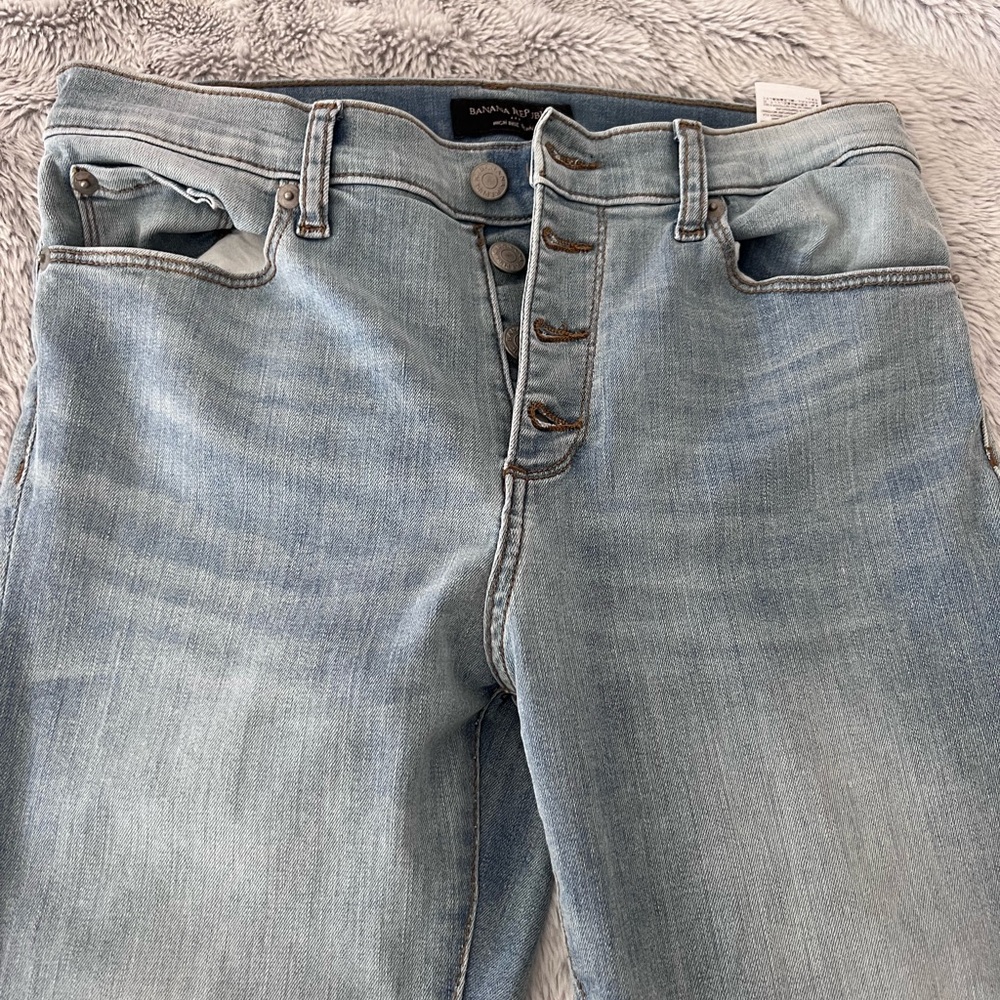 Banana Republic High Rise Skinny Jeans in Light Blue